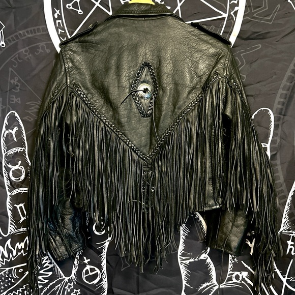 ⚡️Vintage Fringe Motorcycle/Biker Jacket⚡️ - Picture 1 of 8